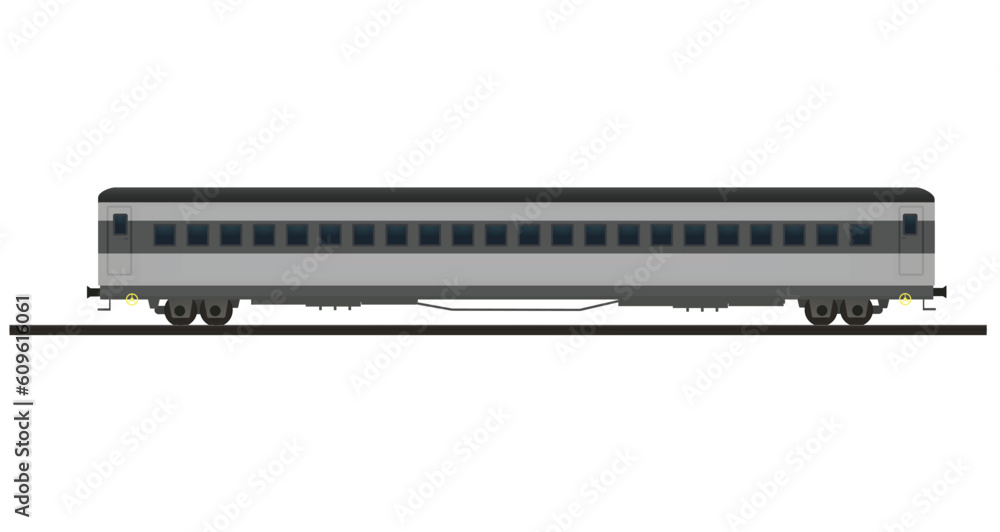 Grey passenger wagon. vector illustration Grey passenger wagon. vector illustration