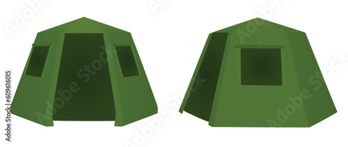 Green camping tent. vector illustration