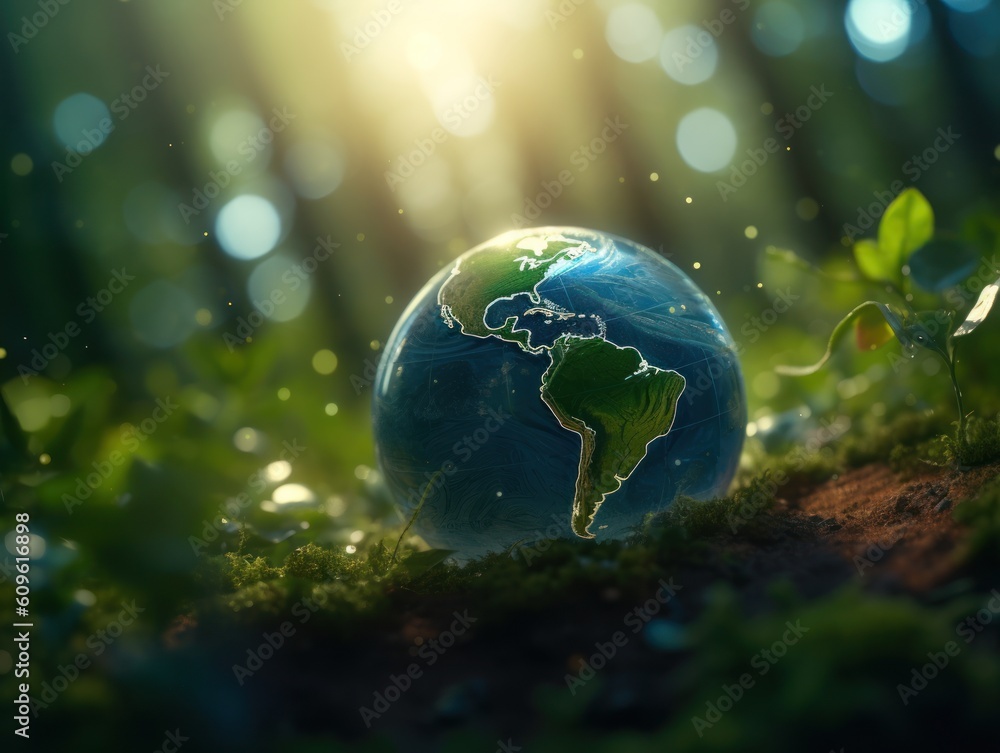 Green planet earth day nature protection concept Created with Generative AI technology Green planet earth day nature protection concept Created with Generative AI technology