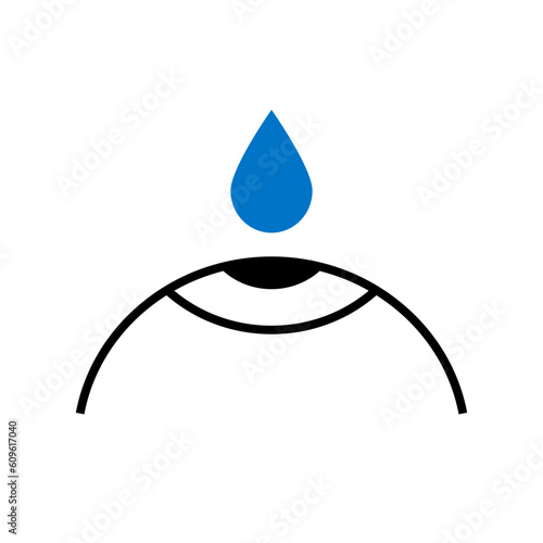 Eye icon with eye drop. Vector.