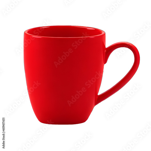 realistic red mug on transparent background created with generative AI