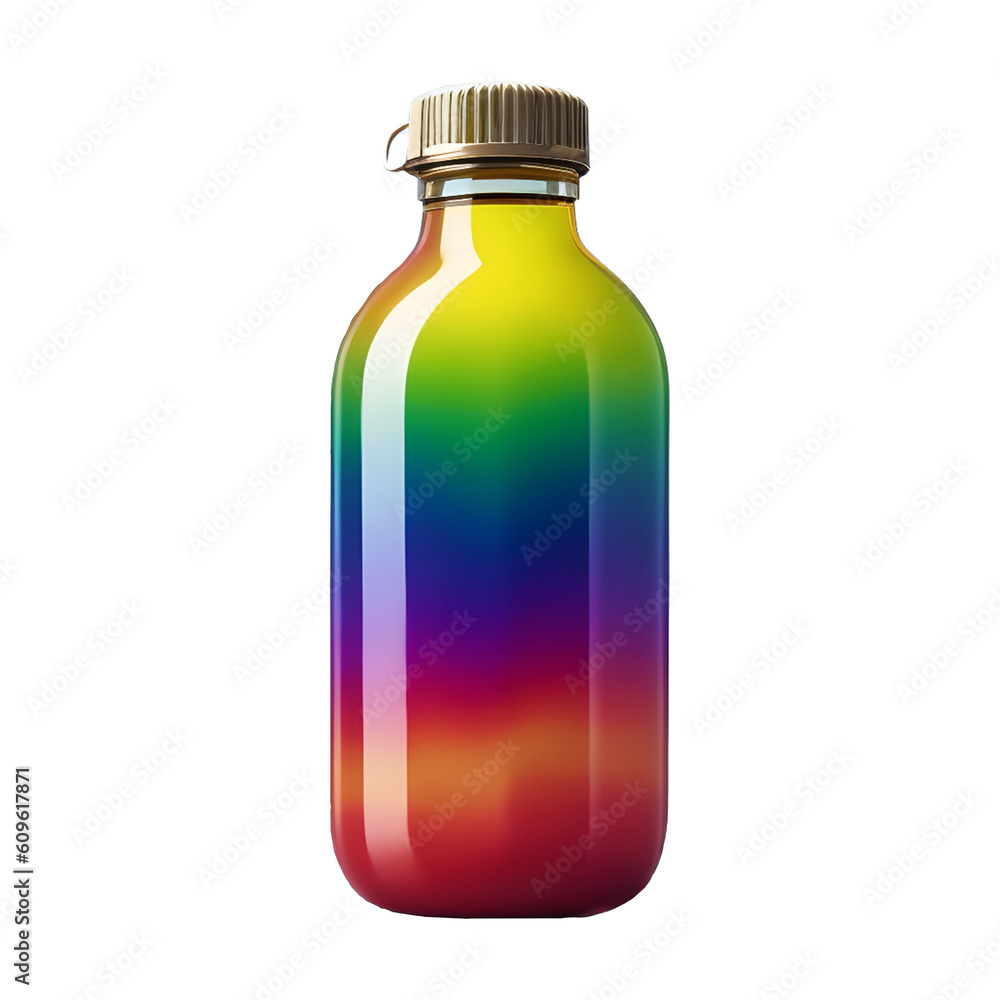 rainbow colored bottle created with generative AI
