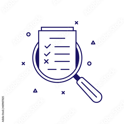 verification of documents, audit, evaluation icon
