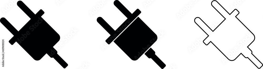 Plug icon vector collection. Electric plug sign symbol. Plug icon vector collection. Electric plug sign symbol.