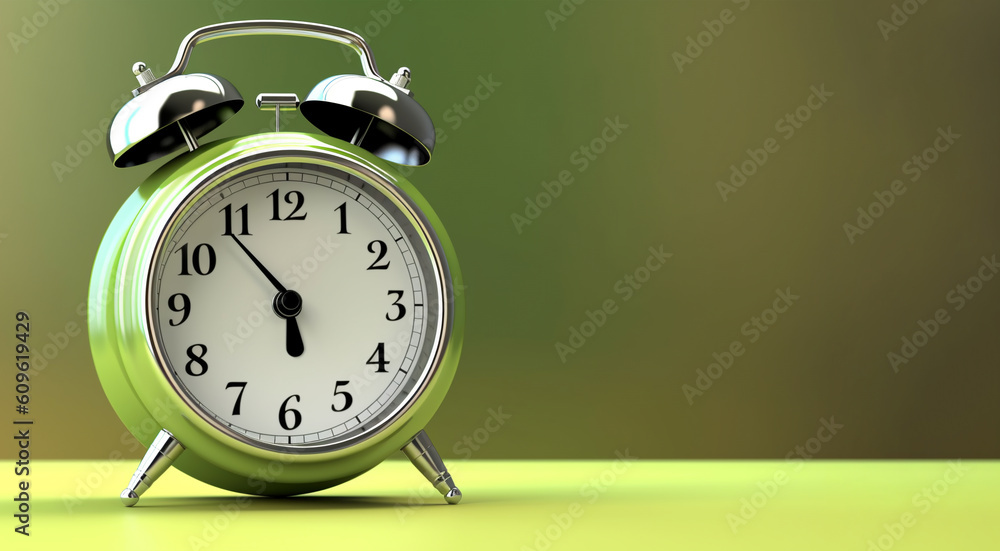 Alarm clock with dial on legs, copy space Alarm clock with dial on legs, copy space
