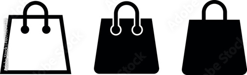 Shopping bags collection. Shopping bag outline icon. linear style sign for mobile concept and web design. Paper bag simple line vector icon. Symbol, logo illustration. 