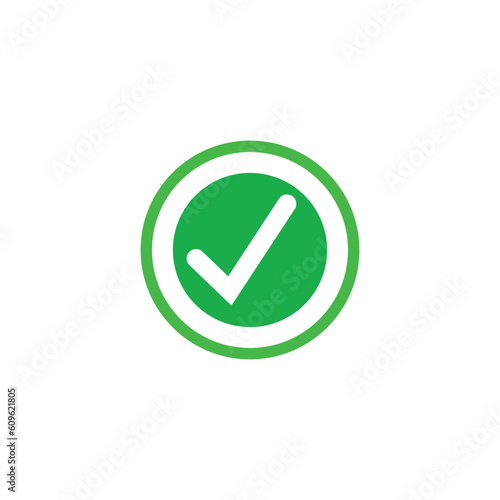 Check mark green line icons. Vector illustration. - Vector