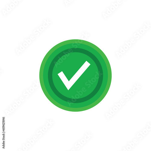 Check mark green line icons. Vector illustration. - Vector