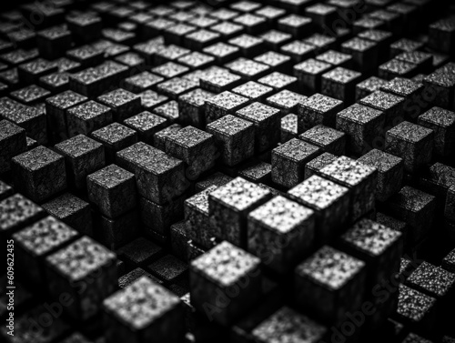 Futuristic cement cubes background Abstract geometric mosaic grid Square tiles pattern Generative AI technology