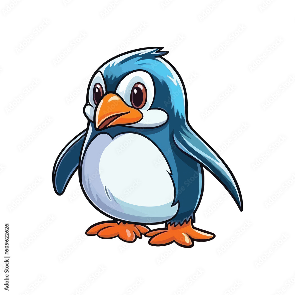 Obraz premium Adorable Penguin: Cute 2D Penguin Illustration