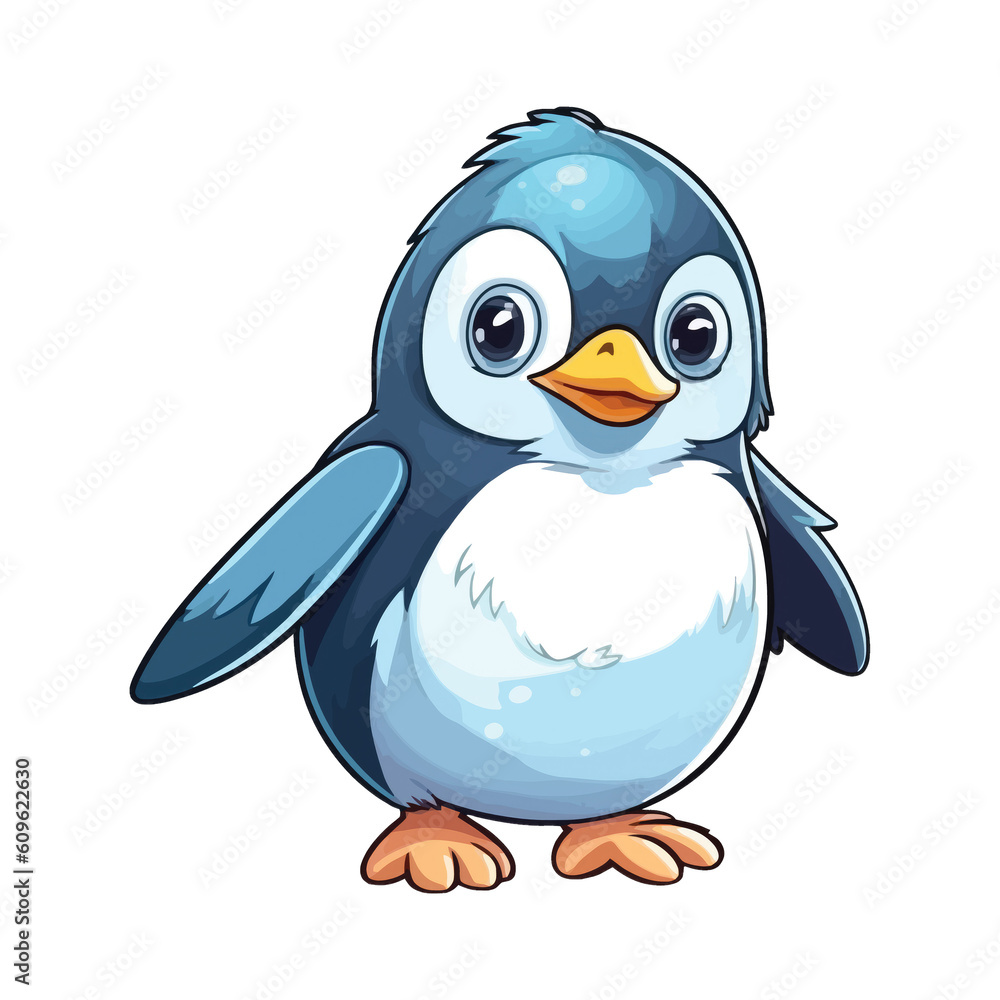 Obraz premium Adorable Penguin: Cute 2D Penguin Illustration