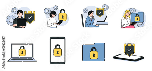 人物 ビジネスおしゃれイラスト素材