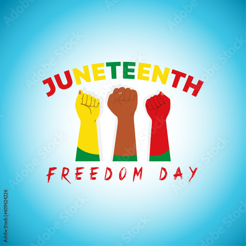 Juneteenth freedom day, June 19 African-American Independence or liberation Day template design