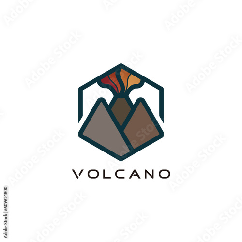 Volcano logo design vector with modern creative style