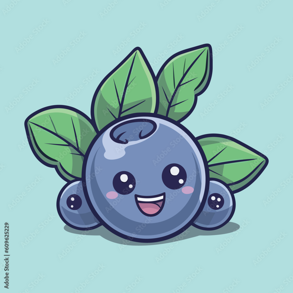 Cute blueberry cartoon image vector illustration Cute blueberry cartoon image vector illustration