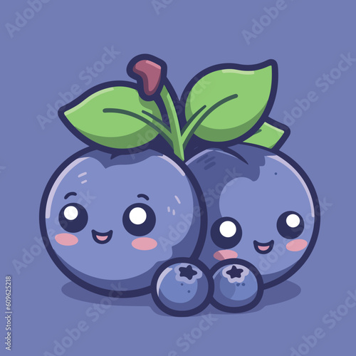 Cute blueberry cartoon image vector illustration
