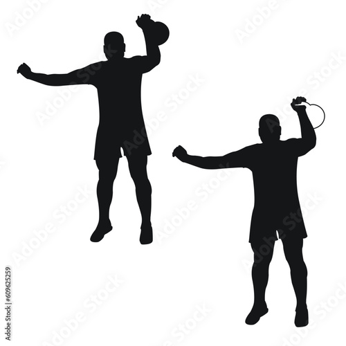 Set silhouettes athletes weight lifter lift kettlebell, weights. Weight lifting. Pull, push, bench press