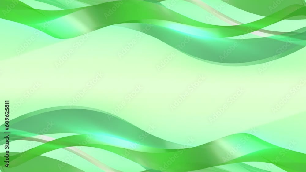 Green glass waves loop with copy space. Modern abstract background. Green glass waves loop with copy space. Modern abstract background.