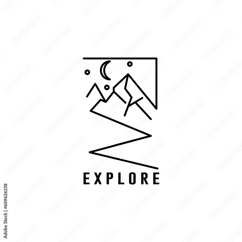 mountain and road logo line art vector illustration simple minimalism mountain and road logo line art vector illustration simple minimalism