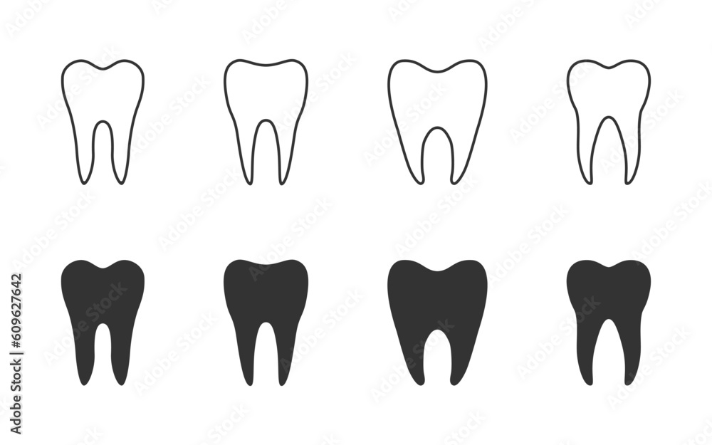 Teeth icon set. Vector illustration. Teeth icon set. Vector illustration.
