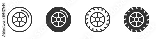 Car wheel icon set. Vector illustration.
