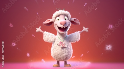 eid ul Adha 3d celebration background with goat