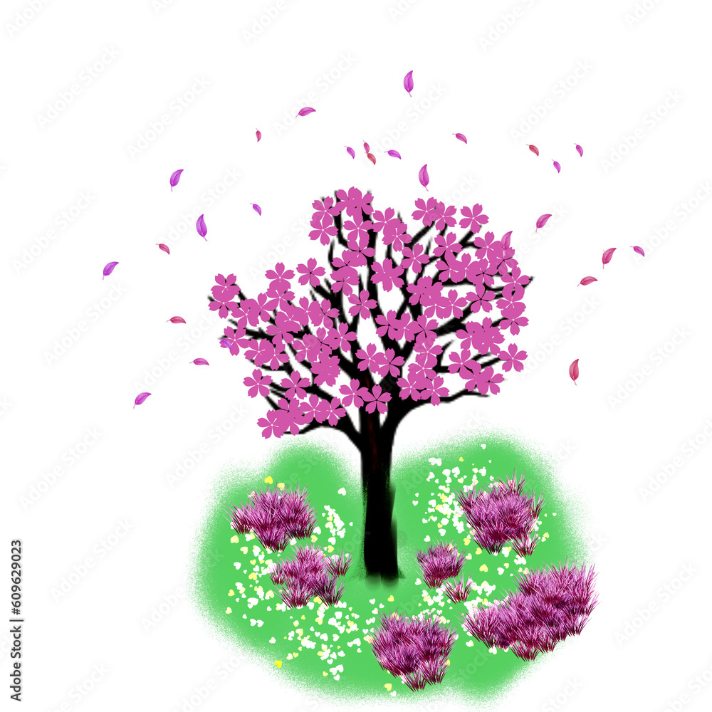 Miracle Pink Flowering Tree in Magic Garden Miracle Pink Flowering Tree in Magic Garden