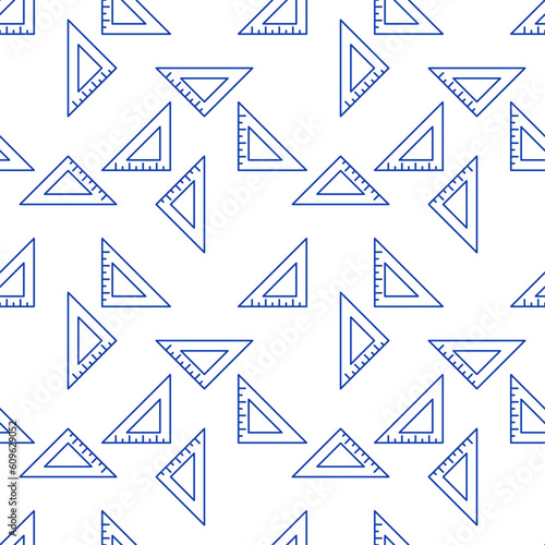 Triangle Ruler vector Mathematics Tool concept line seamless pattern