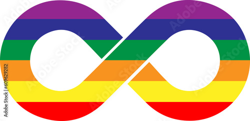 Rinbow infinity symbol to To celebrate pride month. Png clipart isolated on transparent background photo