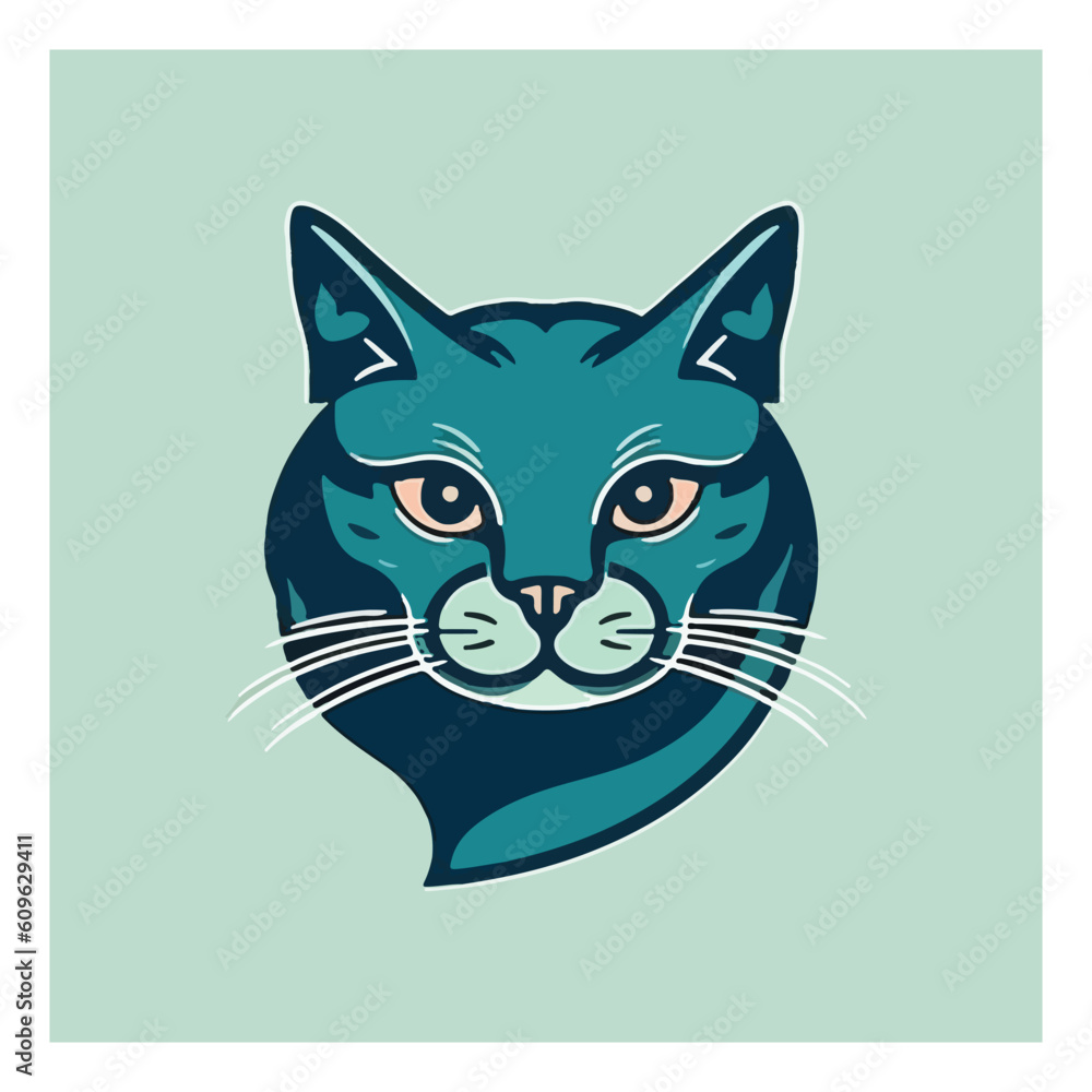 Cat shaped mascot logo for creative corporate graphic design Cat shaped mascot logo for creative corporate graphic design