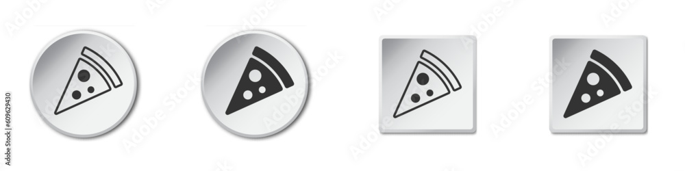 Pizza slice icon. Vector illustration.