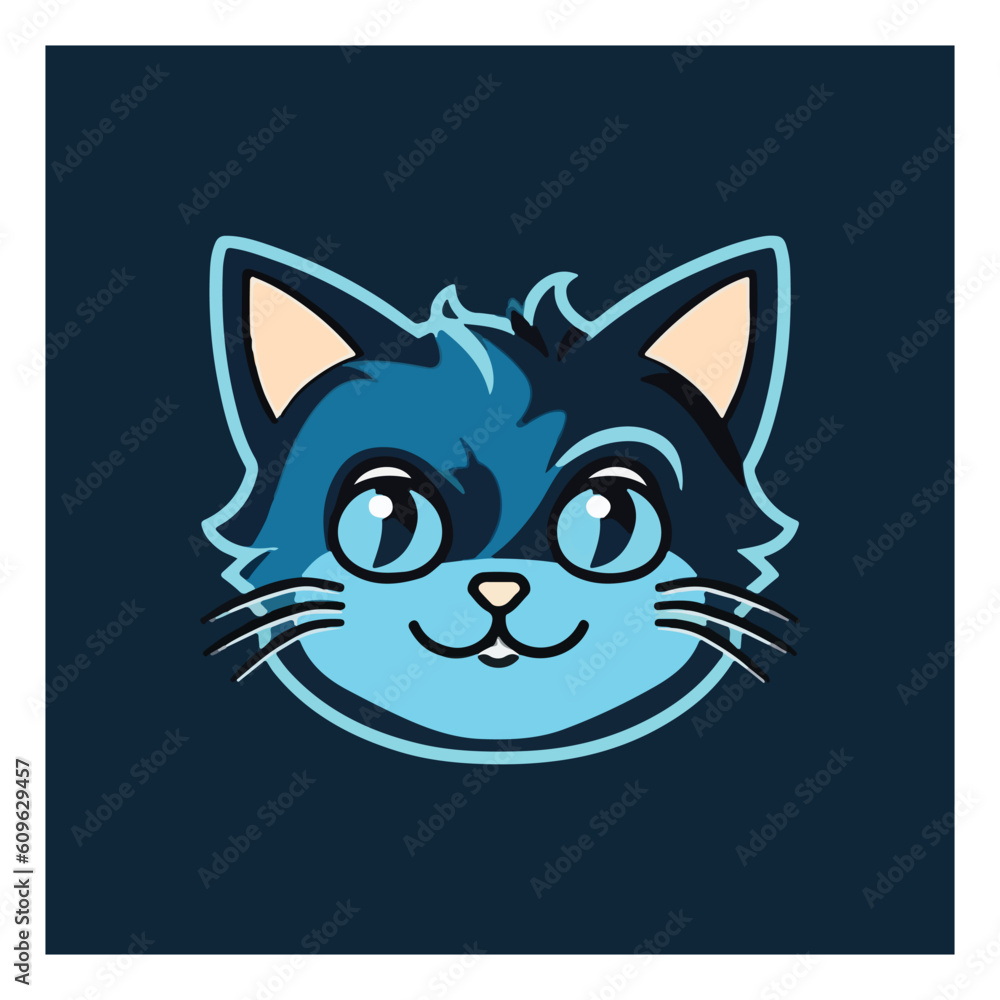 Cat shaped mascot logo for creative corporate graphic design