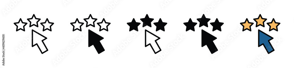 Customer review, rating, feedback icon button in line, flat, and color style for apps and websites. Vector illustration Customer review, rating, feedback icon button in line, flat, and color style for apps and websites. Vector illustration