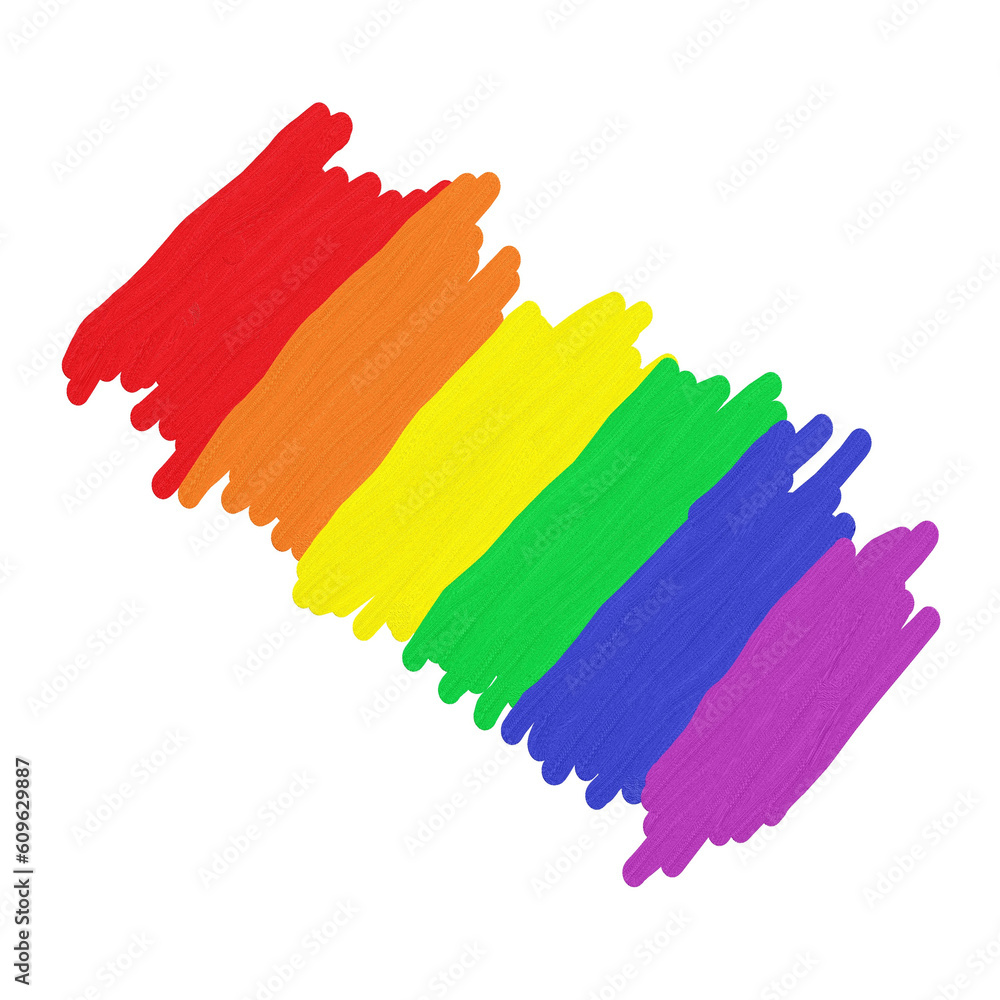 Painting of rainbow color on white background, LGBTQ Pride Month, LGBTQ flag Painting of rainbow color on white background, LGBTQ Pride Month, LGBTQ flag