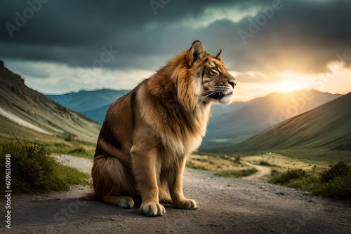 lion in the mountains