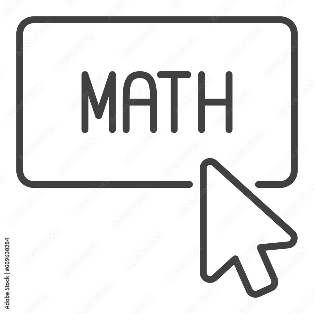 Mouse Click on Math Button vector Mathematics concept outline icon Mouse Click on Math Button vector Mathematics concept outline icon