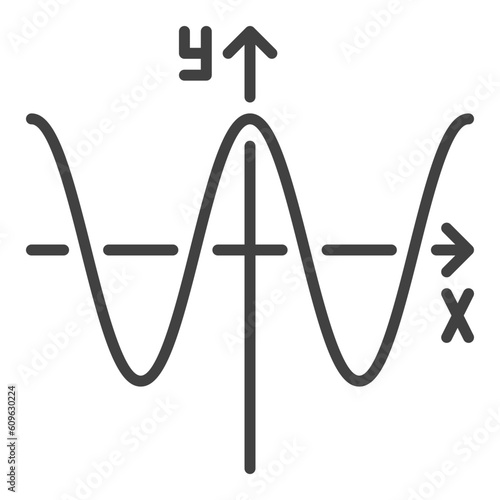 Mathematics Wave Graph vector Mathematical Function concept line icon