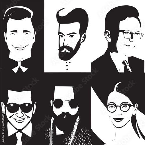 set of people design black