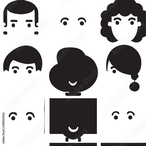 set of people design black