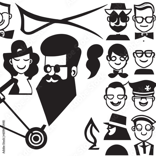 set of people design black