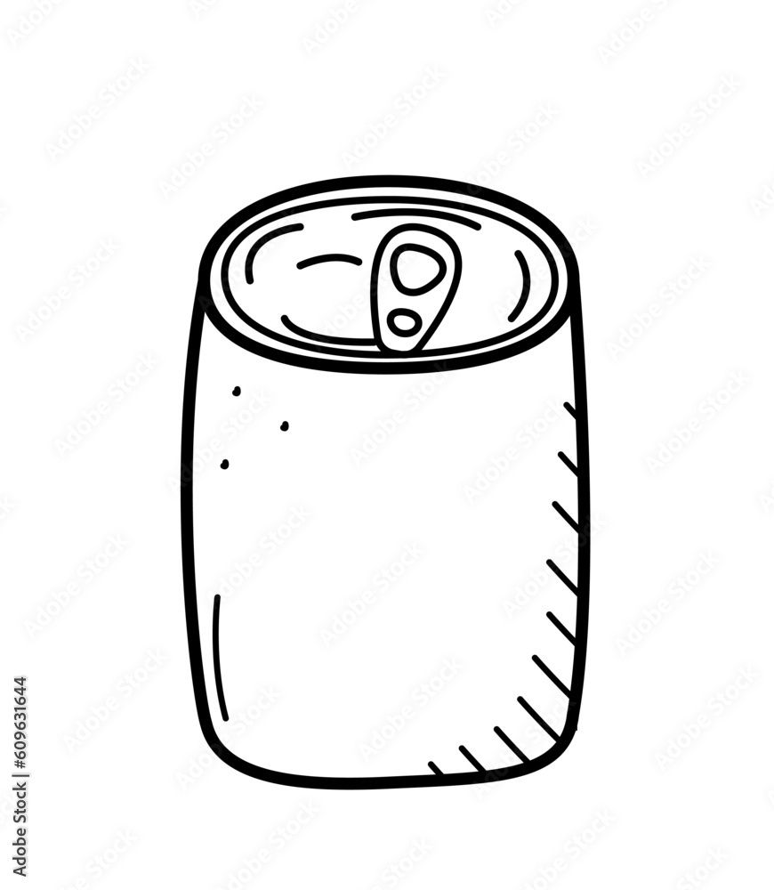 Tin can packaging. Vector doodle illustration of canned food in a jar. Single isolate on white. Tin can packaging. Vector doodle illustration of canned food in a jar. Single isolate on white.