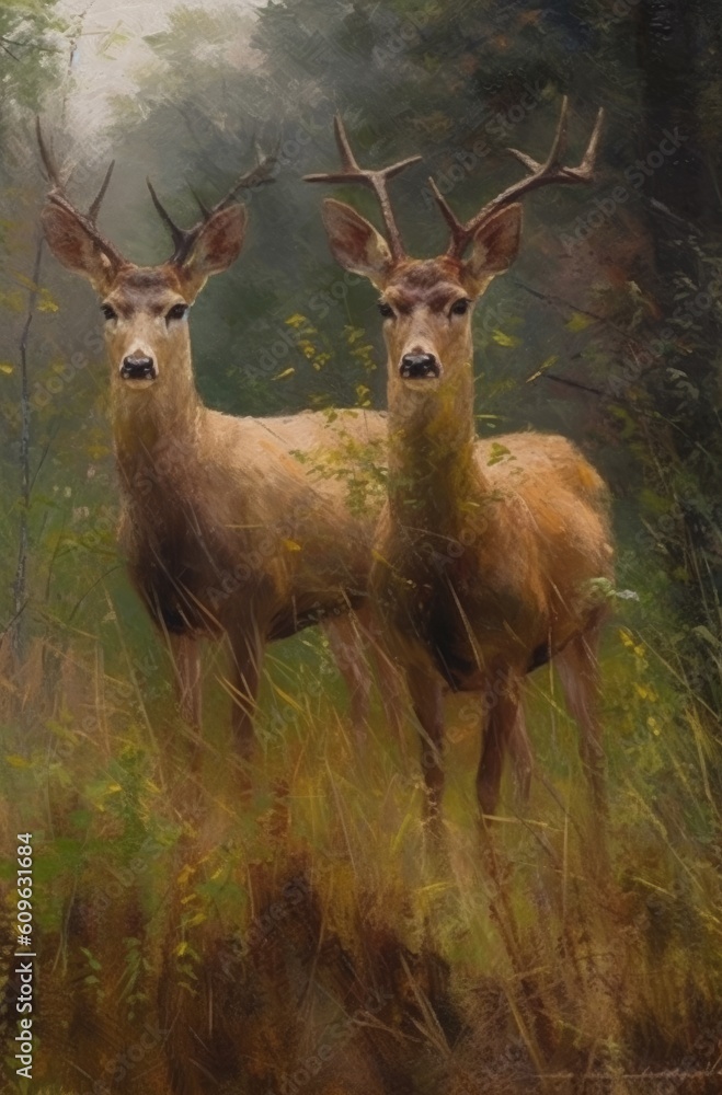 Obraz premium deer in the woods