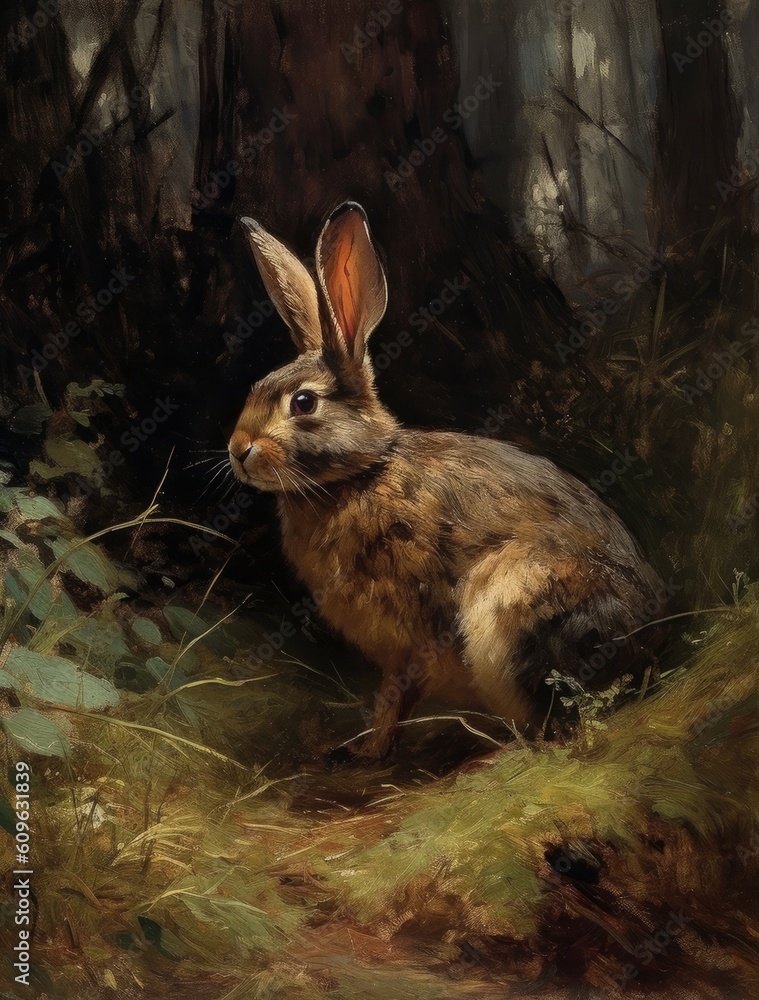 Fototapeta premium rabbit in the woods