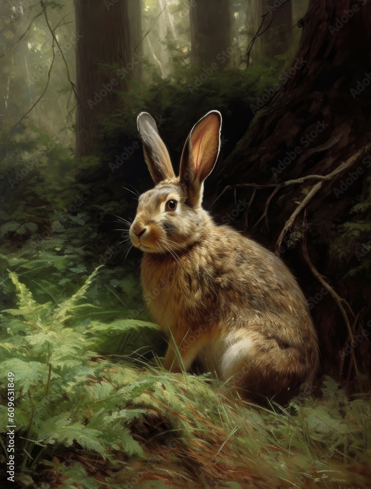 Fototapeta premium rabbit in the forest