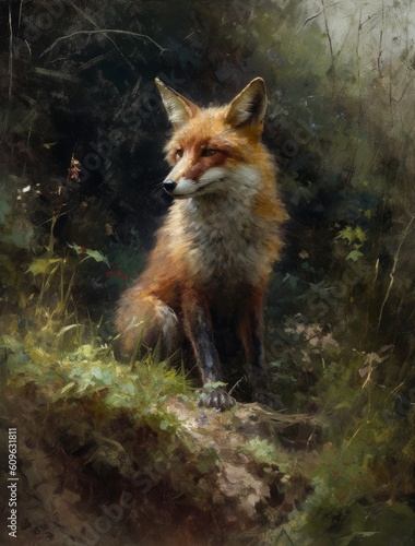 red fox in the forest