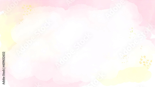 Photo pink-yellow watercolor painting texture background