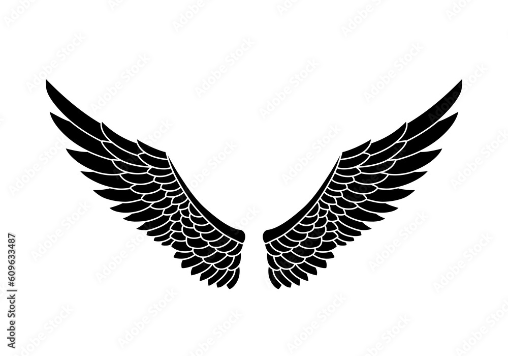 Fototapeta premium vector angel wings tribal tattoo