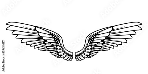 Vector angel wings tattoo design