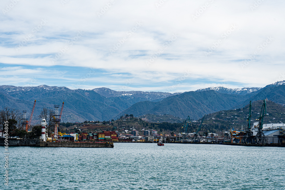 View to Batumi city from the port area