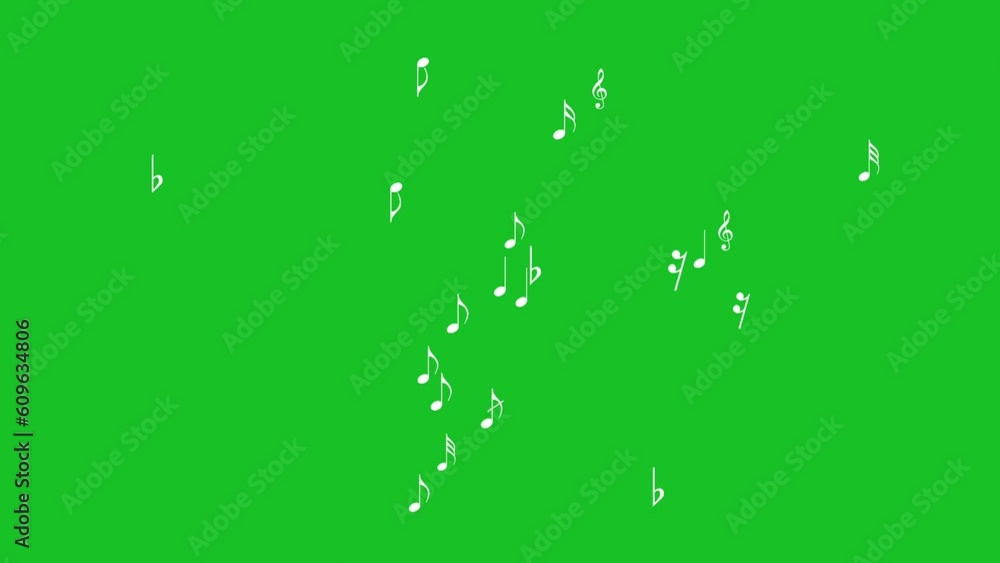 Music notes on green screen background motion graphic effecsts. Music notes on green screen background motion graphic effecsts.